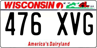 WI license plate 476XVG