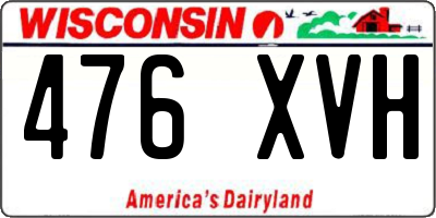 WI license plate 476XVH