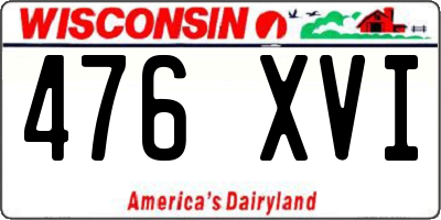WI license plate 476XVI