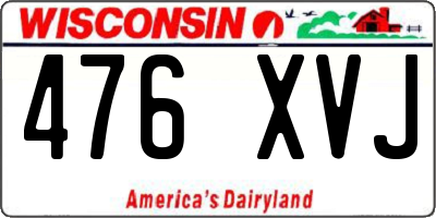 WI license plate 476XVJ