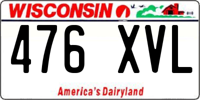 WI license plate 476XVL