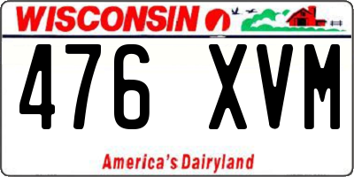 WI license plate 476XVM
