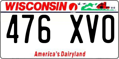 WI license plate 476XVO