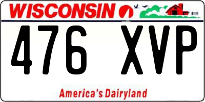 WI license plate 476XVP