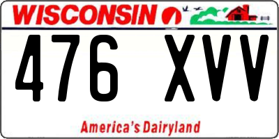 WI license plate 476XVV