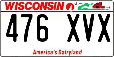 WI license plate 476XVX