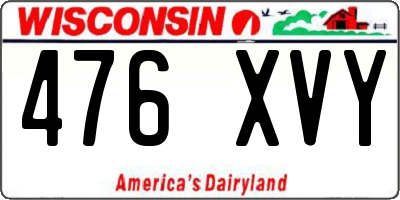 WI license plate 476XVY