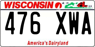 WI license plate 476XWA