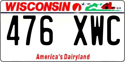 WI license plate 476XWC