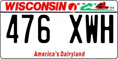 WI license plate 476XWH