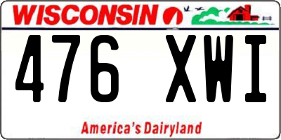 WI license plate 476XWI