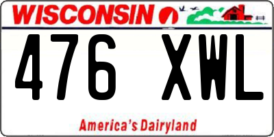 WI license plate 476XWL