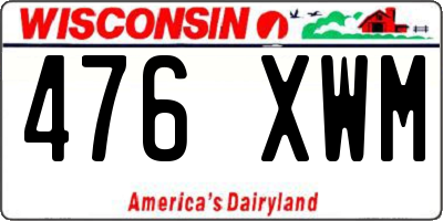 WI license plate 476XWM