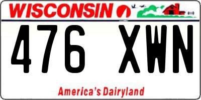 WI license plate 476XWN