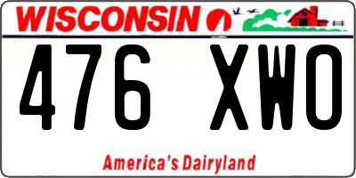 WI license plate 476XWO