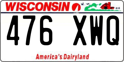 WI license plate 476XWQ