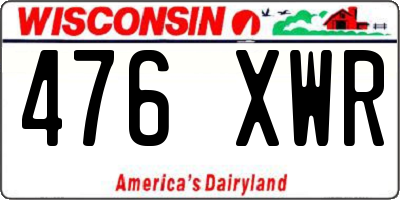 WI license plate 476XWR