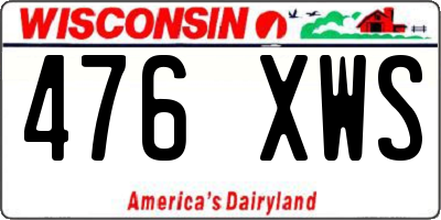 WI license plate 476XWS