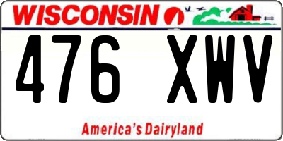 WI license plate 476XWV
