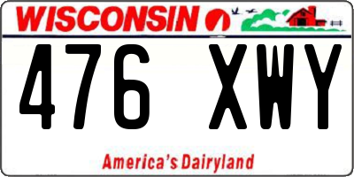 WI license plate 476XWY