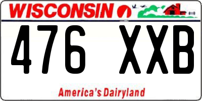 WI license plate 476XXB