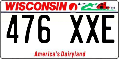 WI license plate 476XXE