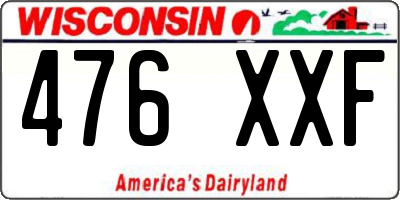 WI license plate 476XXF