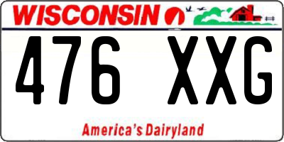 WI license plate 476XXG