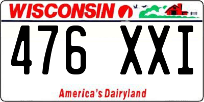WI license plate 476XXI