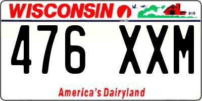 WI license plate 476XXM