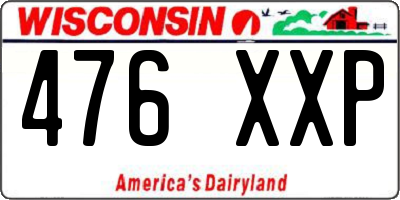 WI license plate 476XXP