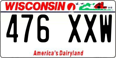 WI license plate 476XXW