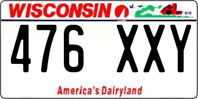 WI license plate 476XXY