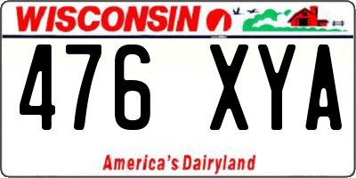 WI license plate 476XYA