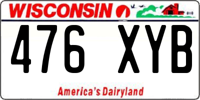 WI license plate 476XYB