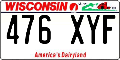 WI license plate 476XYF