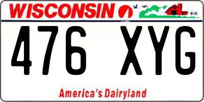 WI license plate 476XYG