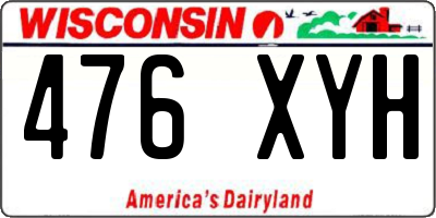 WI license plate 476XYH