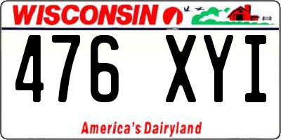 WI license plate 476XYI