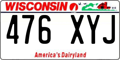 WI license plate 476XYJ
