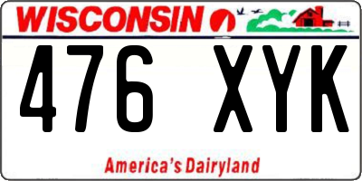 WI license plate 476XYK