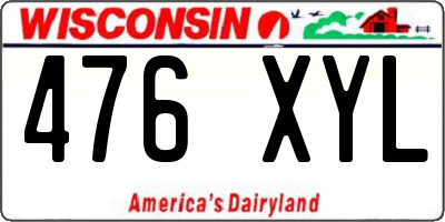 WI license plate 476XYL
