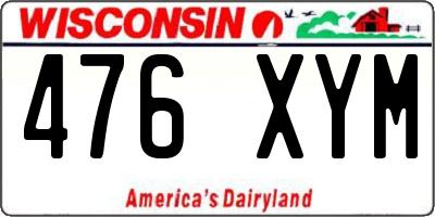 WI license plate 476XYM
