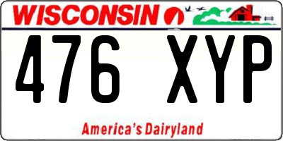 WI license plate 476XYP