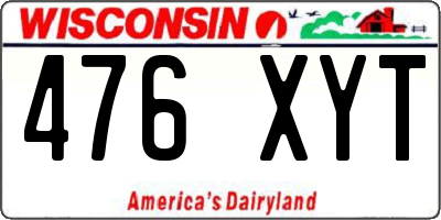 WI license plate 476XYT