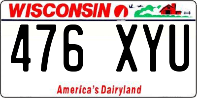 WI license plate 476XYU
