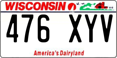 WI license plate 476XYV