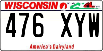 WI license plate 476XYW