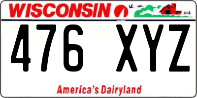 WI license plate 476XYZ