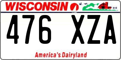 WI license plate 476XZA